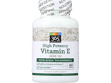 $6.99, Was $9.23, 24% Off! (60 Ct) 365 Everyday Value, High Potency Vitamin E dealfomo