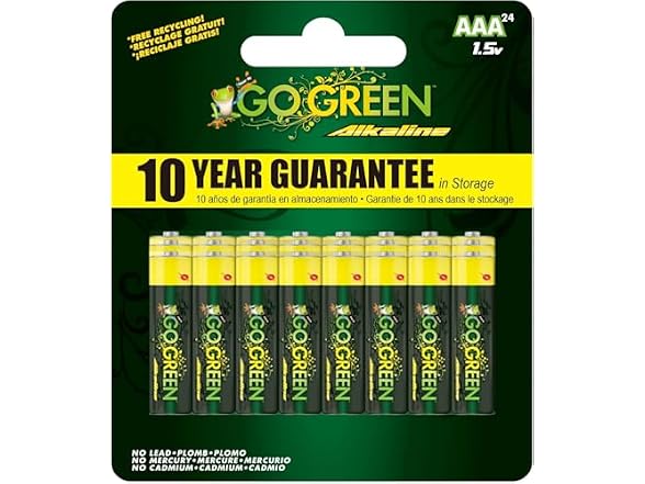 (24 Pack) GoGreen Power Eco Friendly Alkaline AAA Batteries
