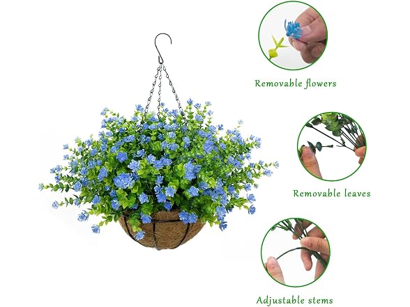 BCBLF Artificial Hanging Flowers Basket