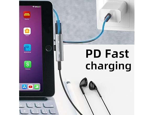USB C to 3.5mm Headphone and Charger