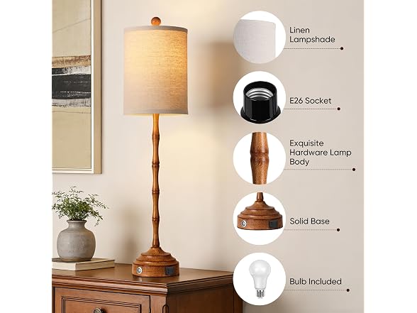 Qimh Tall Skinny Beside Lamps Set of 2