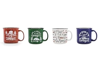 $14.99, Was $39.99, 62% Off! Camco Life is Better at The Campsite 4PK Mugs dealfomo