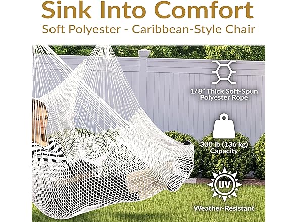 Sunnydaze Outdoor Hammock Chair Swing XL