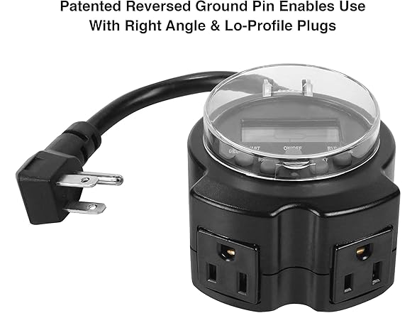 Clear Power 1 Grounded Outlet EZ Digital Timer