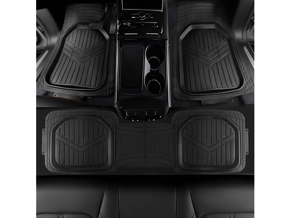 Amazon Basics 4-Piece Heavy Duty Anti-Slip Floor Mats