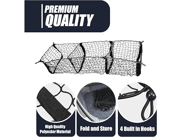 Zone Tech NE0001 3 Pocket Mesh Trunk Storage Organizer B