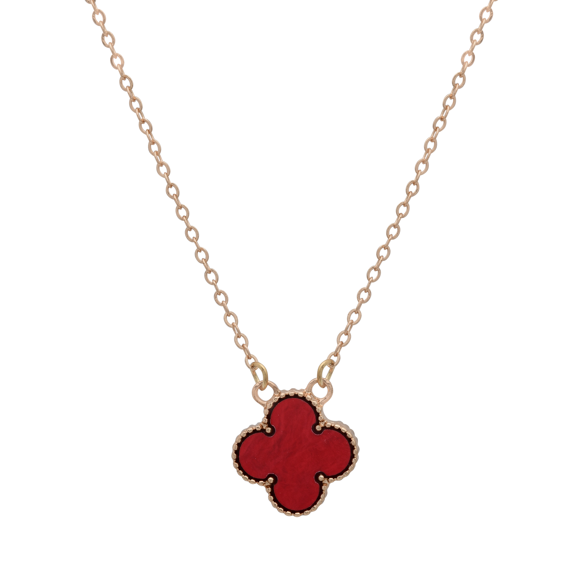 Classic Mother of Pearl Clover Pendant Necklace - Gallery 6