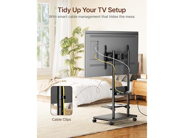 ECOTINY Rolling TV Stand 37-75" - Black