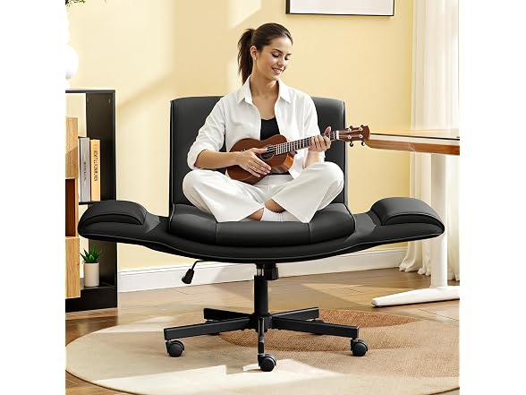 HeroSet W0893 Criss Cross Chair with Wheels Armrests 1 (Open Box)