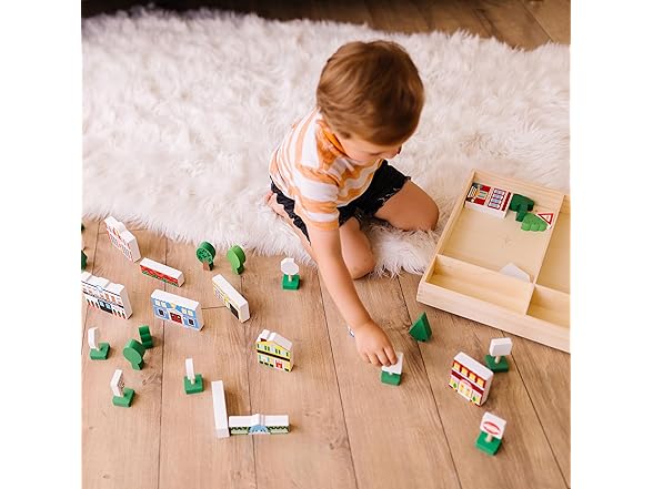 Melissa & Doug Wooden Town Play Set