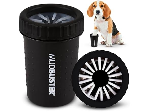 Dexas Medium Dog Paw Cleaner, Matte Black