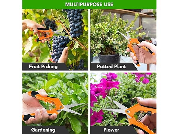 6.5" Pruning Shears Orange 4pk