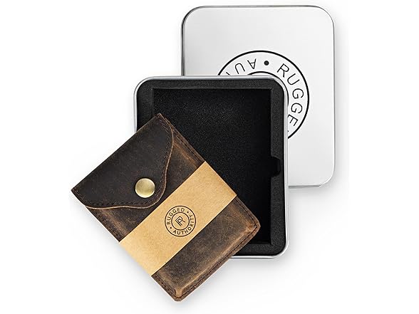 Rugged Brown Leather Card Holder RFID