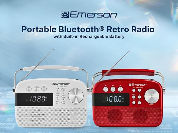 Emerson EAS-3010 BT Radio w/MP3 White