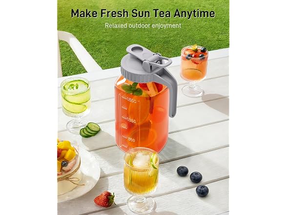OneDream 64oz Glass Pitcher for Sun Tea