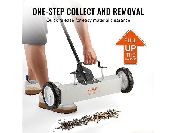 45Lbs Rolling Magnetic Sweeper with Wheels