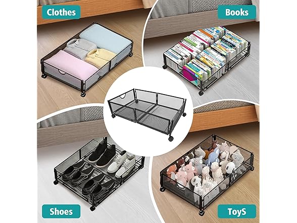 Kmise 2 pcs Underbed Storage With Wheels