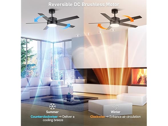 LOFIKEDI 52 Inch Modern Ceiling Fan
