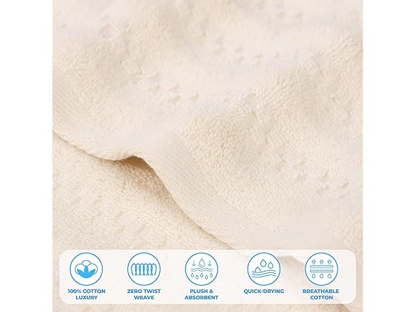 Superior 2PC Zuma Zero Twist Bath Sheets, Ivory