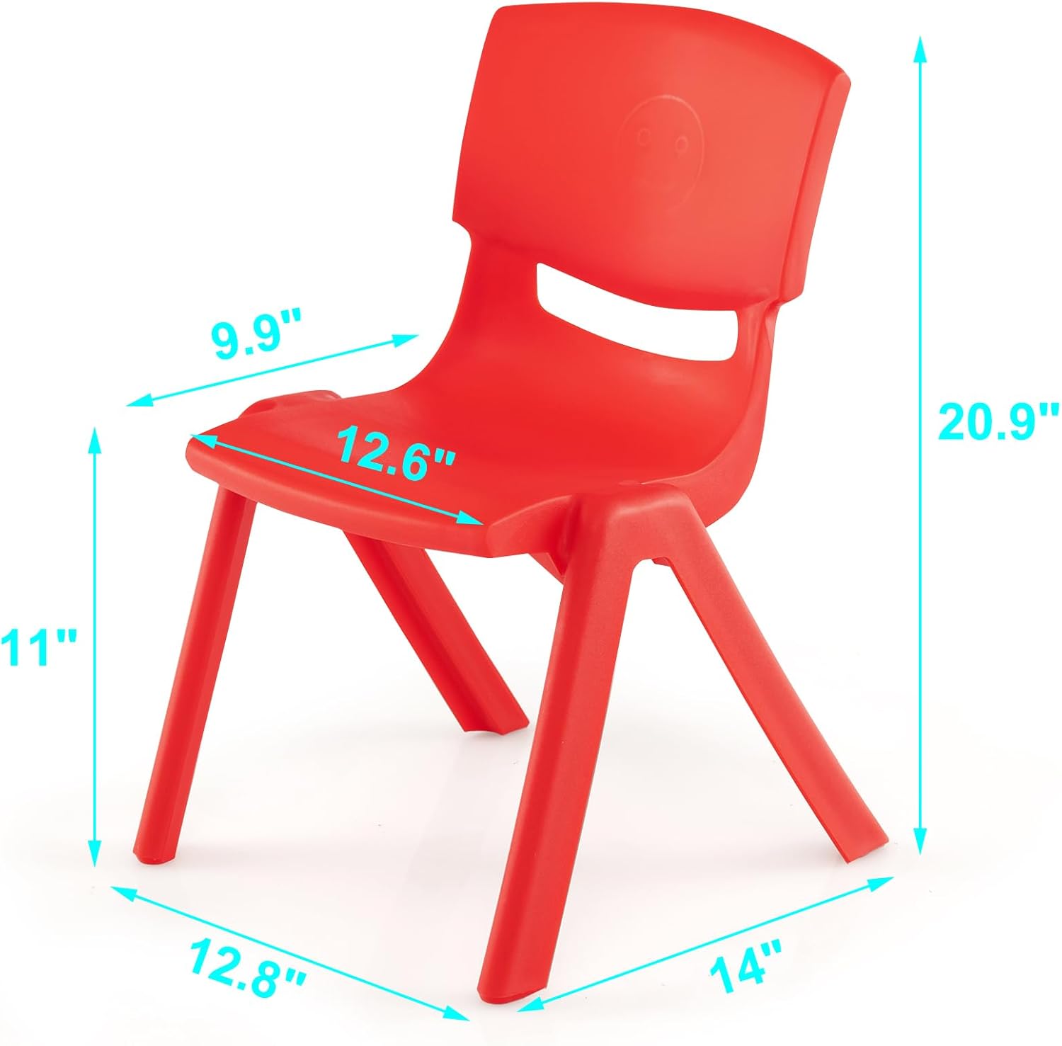 Axidou 4Pk 11"H Plastic Stackable Chairs - Gallery 9