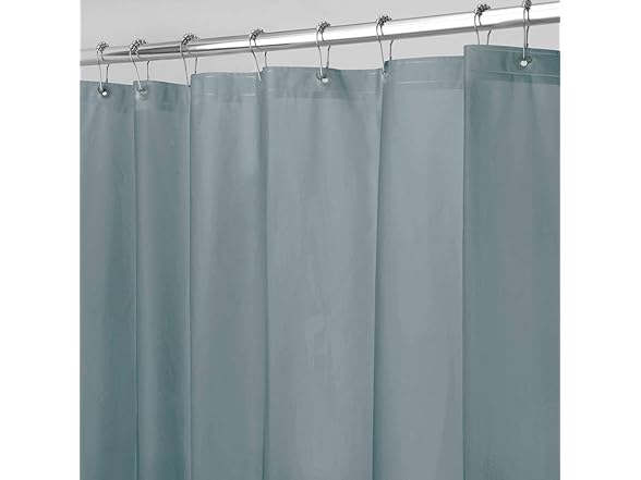 iDesign PEVA Shower Curtain Liner, Smoke