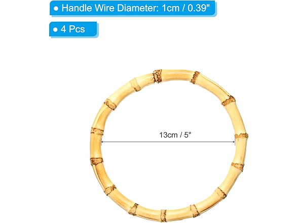 PATIKIL 5.9 Inch Bamboo Purse Handles, 4