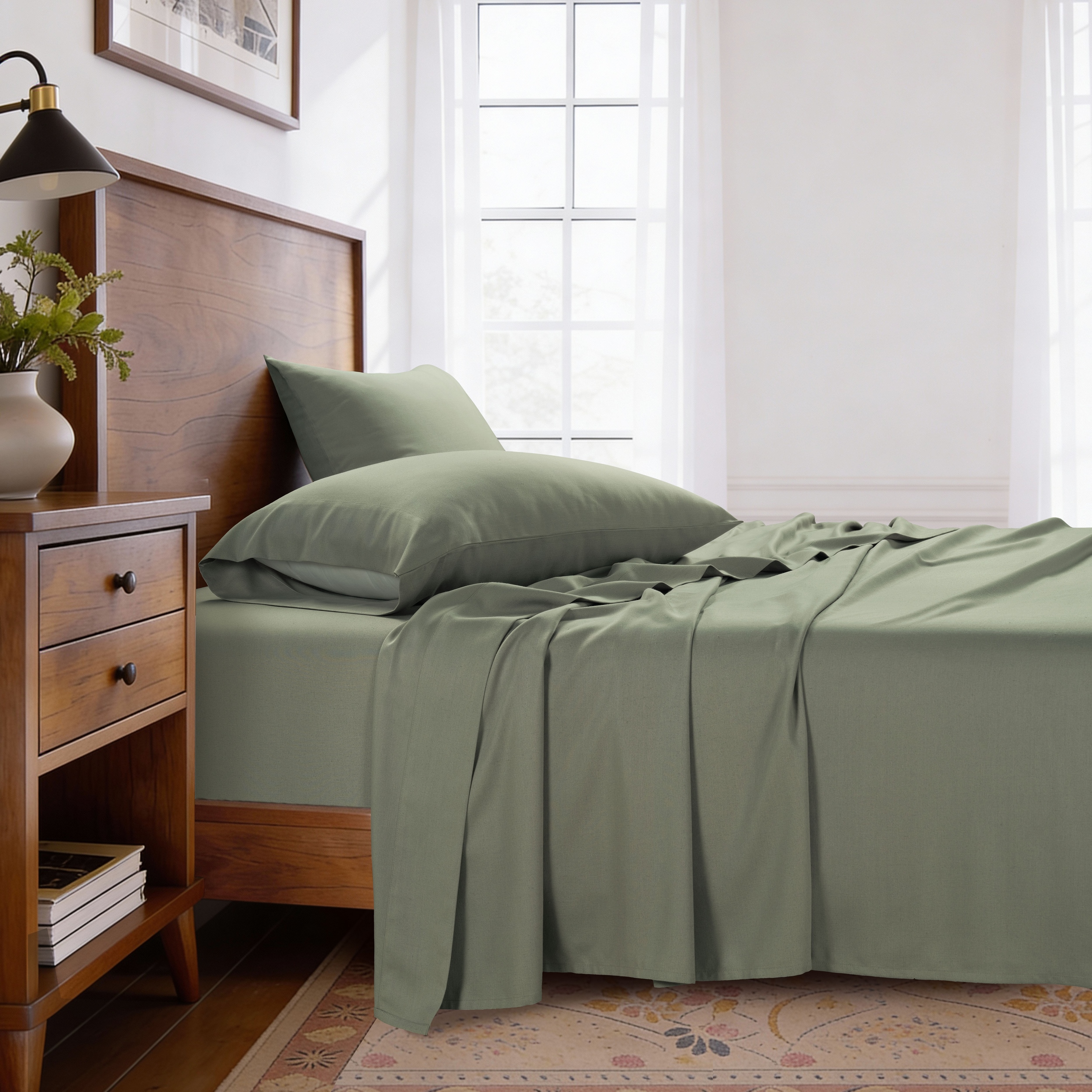 Kathy Ireland Lyocell & Linen Cotton 4PC Sheet Set - Gallery 29