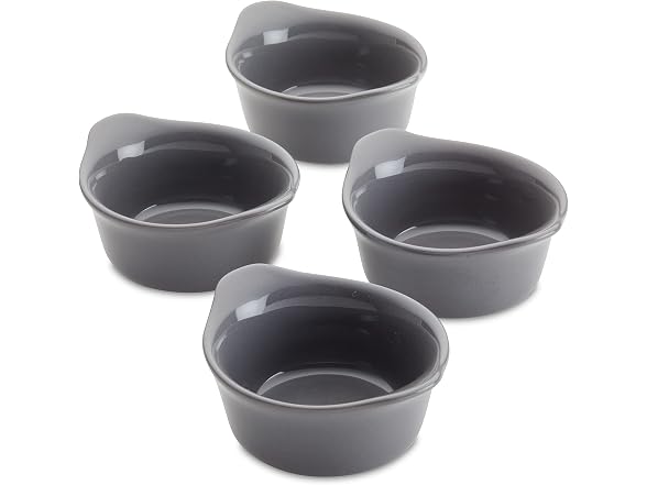Rachael Ray Ceramics Round Ramekins 4PK Gray