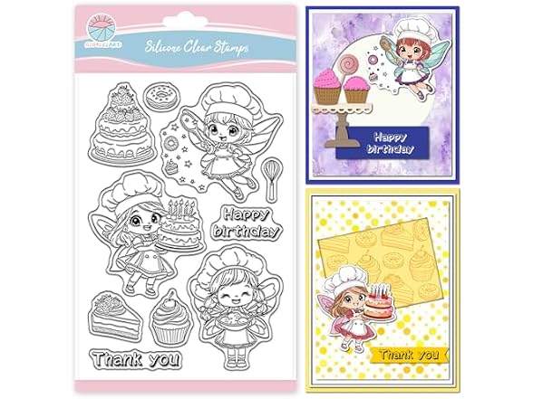 GLOBLELAND Baking Fairy Clear Stamps for