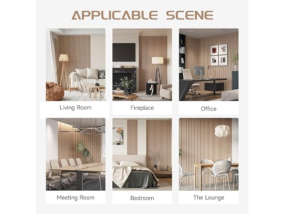 POHARE Wood Slat Wall Panels 2 Pack