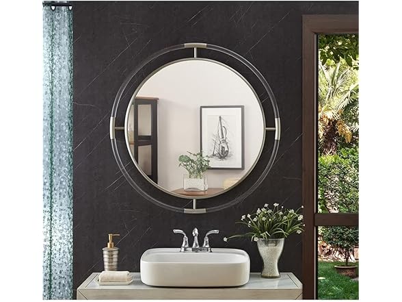 Chrome Acrylic & Metal Frame Mirror