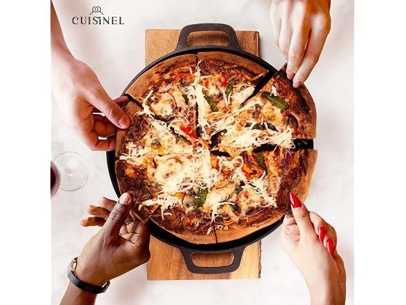 Cuisinel Cast Iron Pizza Pan 13.5-Inch