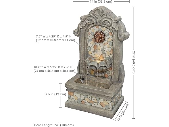 Sunnydaze 27" H Enchanting Estate Polyresin Fountain