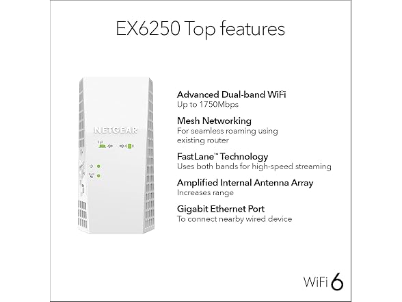 NETGEAR WiFi Mesh Range Extender (EX6250)