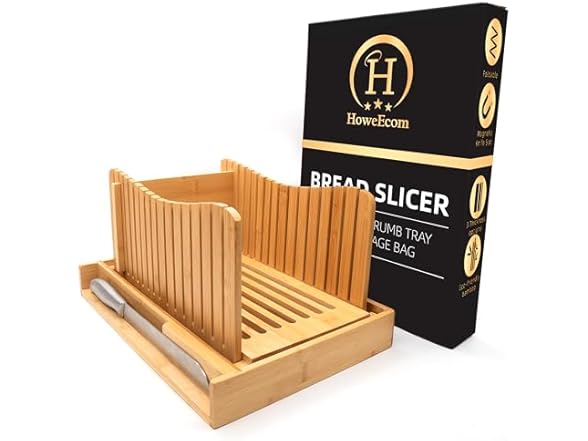HoweEcom Bamboo Bread Slicer,