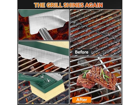 Grill Brush Bristle Free with Scraper