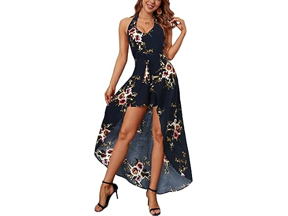 Kormei Women (M) Scoop Neck Halter Backless Dress