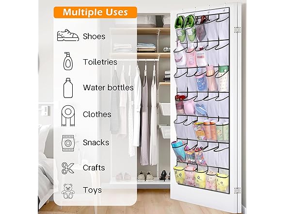 Fancial 35 Large Pockets Over The Door Shoe Organizer