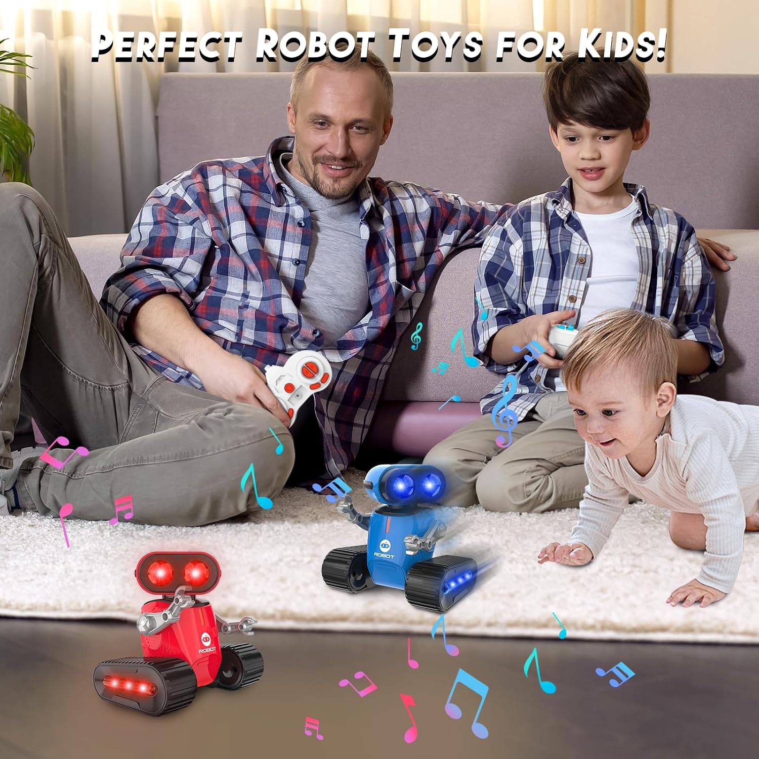 UFLYTOO LA RC Robot Toy w/ LED Eyes Music & Dance - Gallery 9
