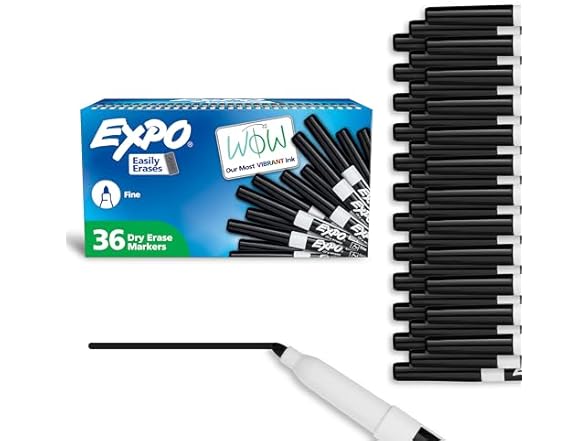 EXPO Dry Erase Markers, Low Odor Ink, Bl