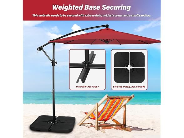 Simple Deluxe 10ft Offset Umbrella - Gallery 6