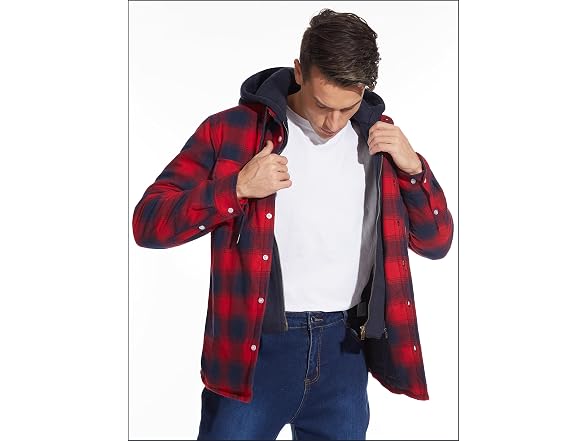 Tacvasen Men (XXL) Flannel Hood Men'S Jacket