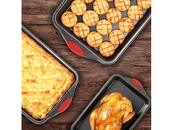 Anveena 3-Piece Nonstick Oven Baking Pans