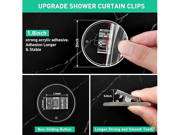 Ajiaguo Shower Curtain Clips Set