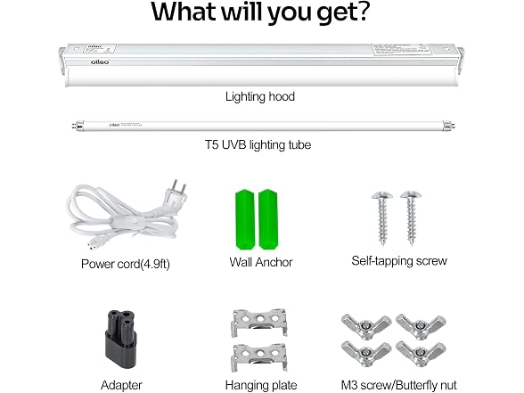 T5 HO Reptile Light Fixture UVB Lighting Combo Kit