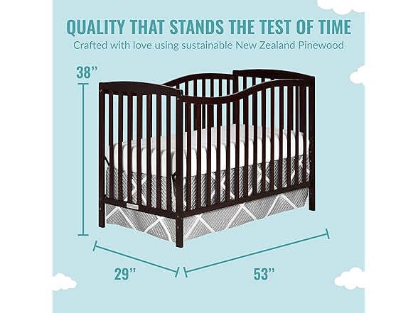 Dream On Me Chelsea 5-In-1 Crib, Espresso