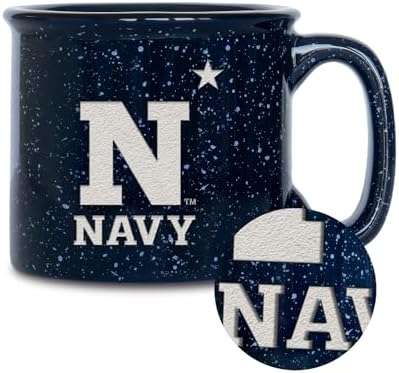 Rico Industries NCAA Naval Academy Midshipmen Speckle 12oz Laser Engraved Campfire Mug