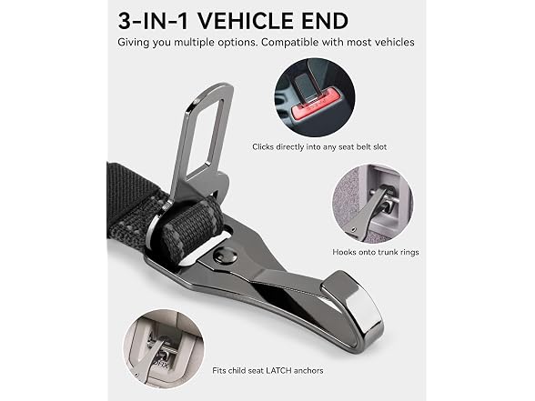 Joytale 3-in-1 Bungee Dog Seat Belt