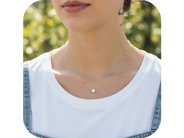 Moissanite Diamond Pendant Necklace