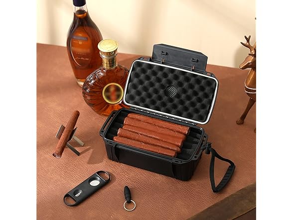 WoodElric Travel Cigar Humidor Box Case